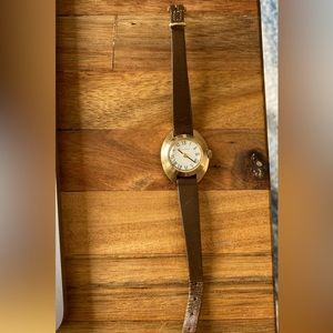 Bulova womens watch with vintage leather band